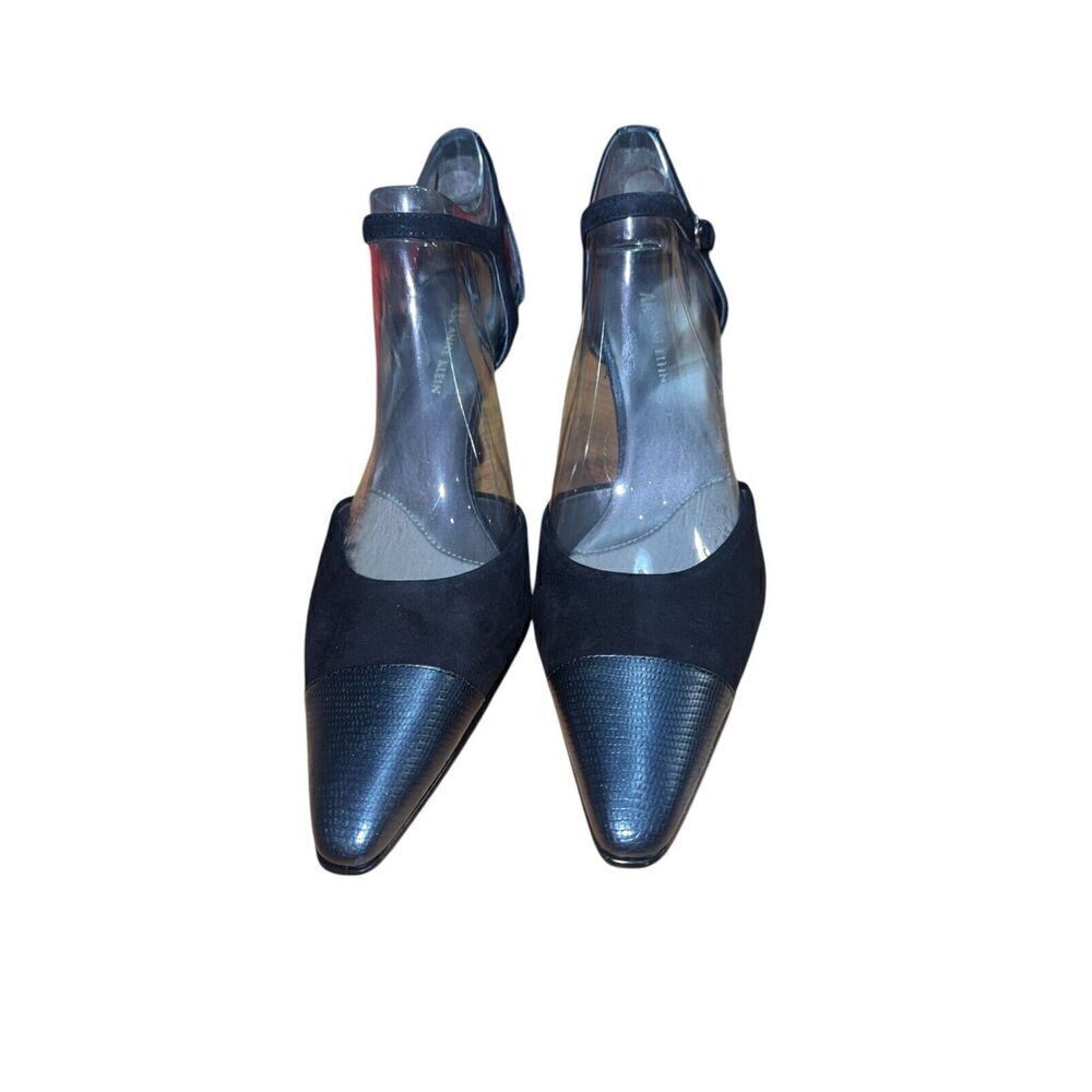 Anne Klein Strappy Pointed Toe Pumps - Black - Suede Womens Size 9.5 READ DESCRP - Picture 8 of 11